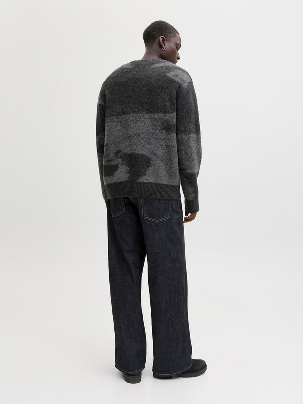 Product SWEATER RELAXED DE PUNTO FLARE - Black AOP:DGM - Image 4