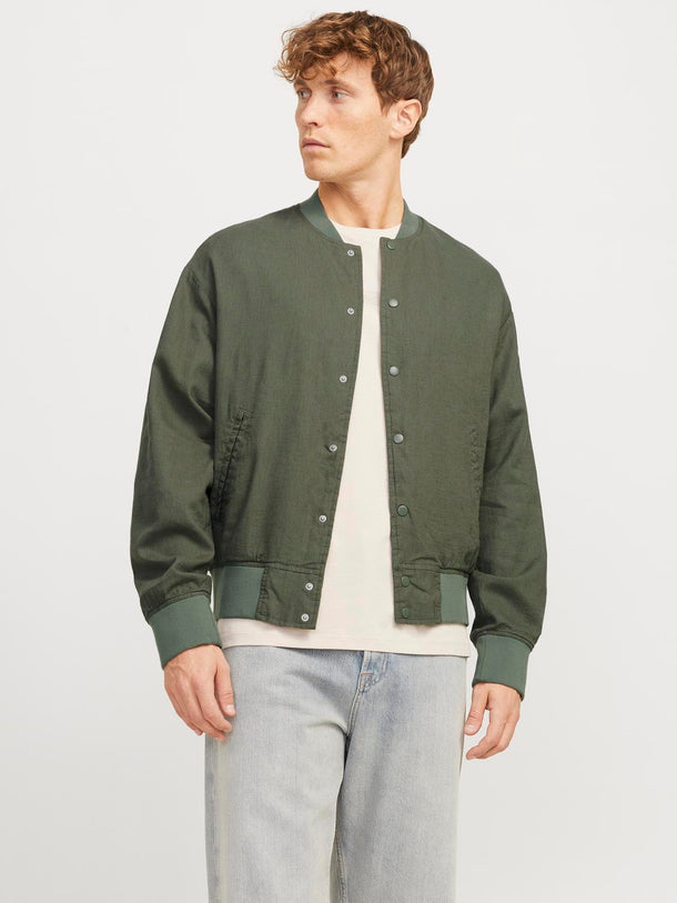 Product CHAQUETA BOMBER DE LINO ARIO-Agave Green - Image 1