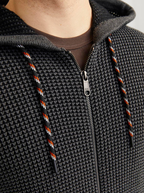 Product SWEATER ERIK - Black Detail:Twist w. Asphalt - Image 3
