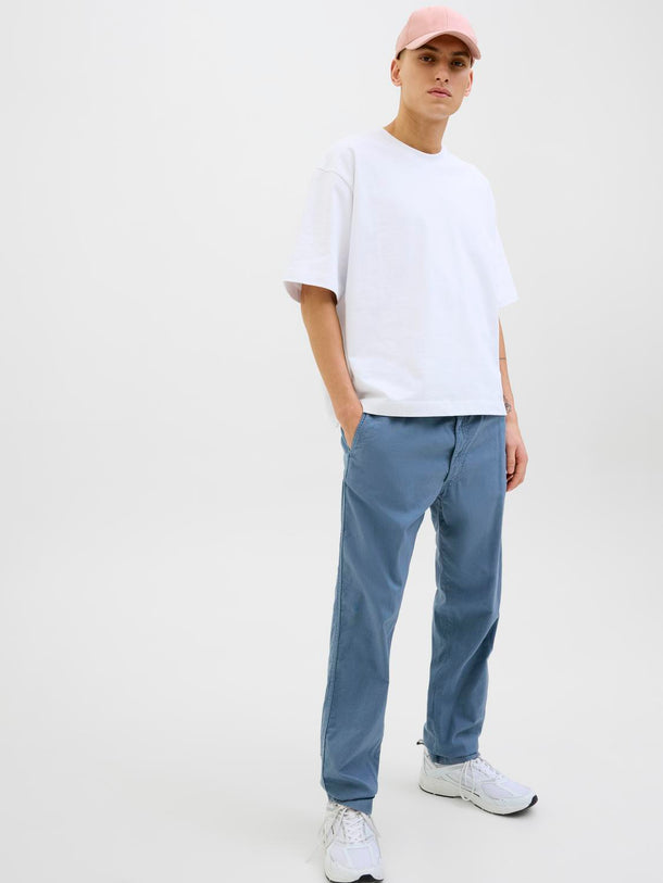 Product PANTALÓN RELAXED TIRO MEDIO DE LINO KANE-Blue Mirage - Image 3