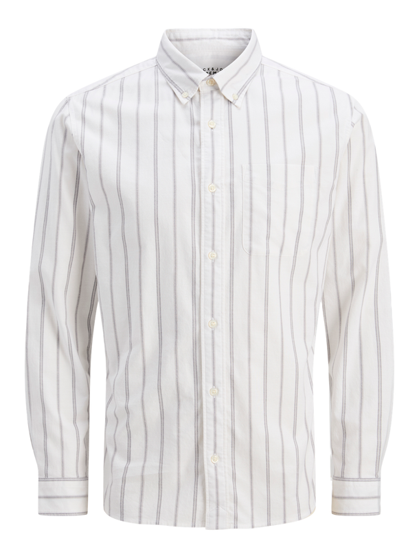 Product CAMISA OXFORD CLÁSICA-Cloud Dancer Stripes:SLIM FIT - Image 1