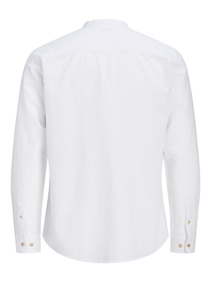 CAMISA POPELÍN DE LINO CUELLO MAO SUMMER - White