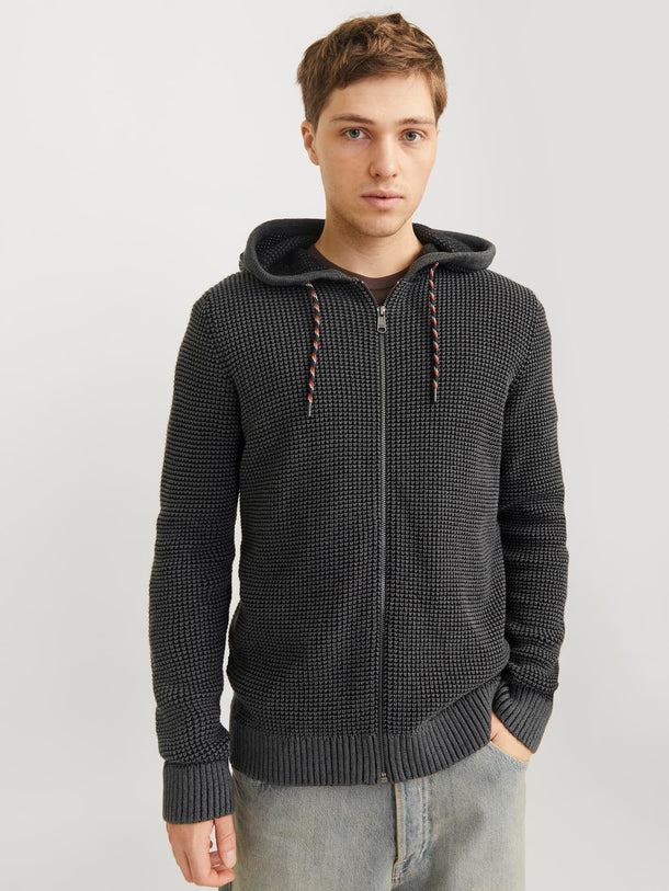 Product SWEATER ERIK - Black Detail:Twist w. Asphalt - Image 2