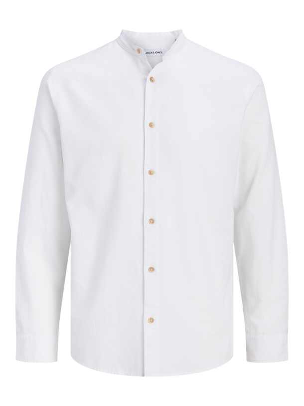 Product CAMISA POPELÍN DE LINO CUELLO MAO SUMMER - White - Image 1
