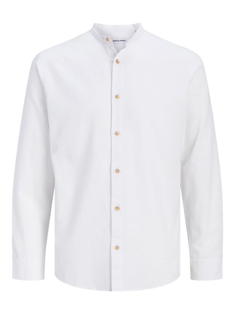 CAMISA POPELÍN DE LINO CUELLO MAO SUMMER - White