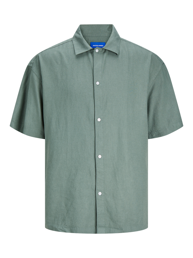 CAMISA OVERSIZE DE LINO FARO - Laurel Wreath Detail:POCKET