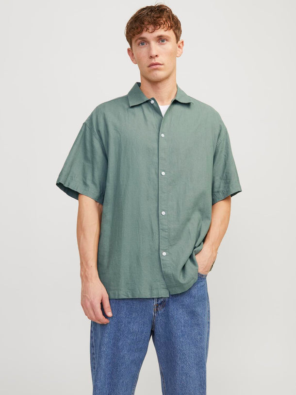 Product CAMISA OVERSIZE DE LINO FARO - Laurel Wreath Detail:POCKET - Image 1