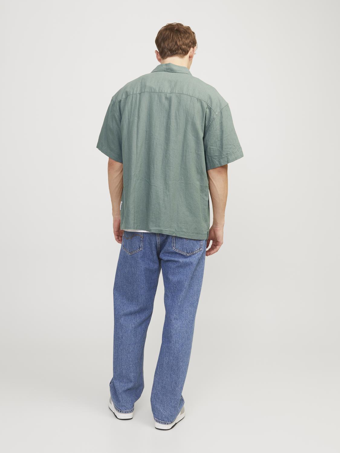 CAMISA OVERSIZE DE LINO FARO - Laurel Wreath Detail:POCKET