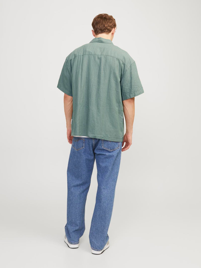 CAMISA OVERSIZE DE LINO FARO - Laurel Wreath Detail:POCKET