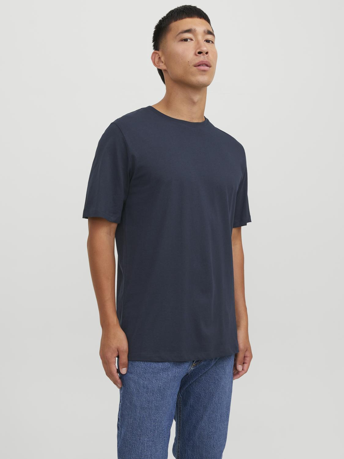 POLERA BÁSICA REGULAR MANGA CORTA ORGANIC - Navy Blazer Detail:SLIM