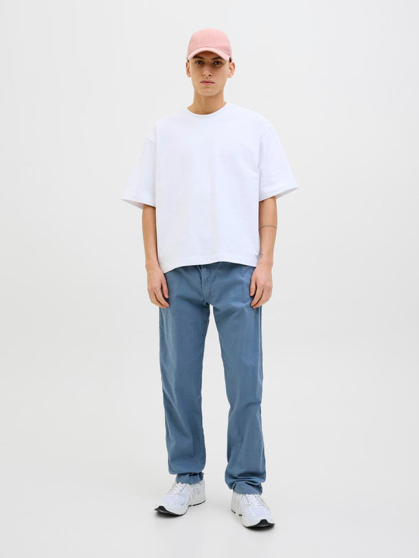 Product PANTALÓN RELAXED TIRO MEDIO DE LINO KANE-Blue Mirage - Image 2